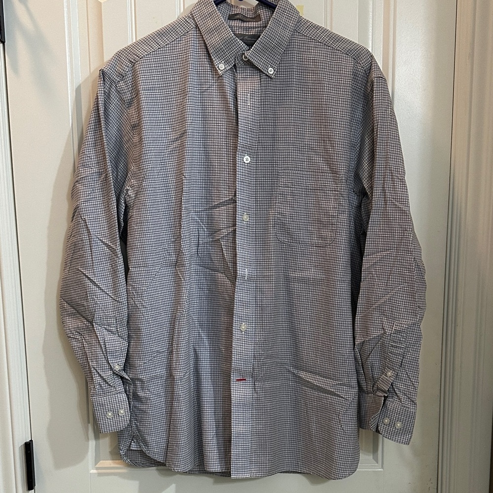 Daniel Cremieux Men's Gray Plaid Button Down Shirt